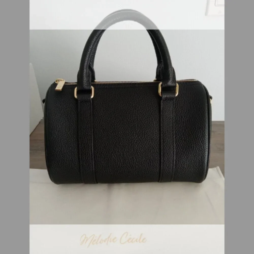 DUYP Melodie Cecile Black Grained leather - Mini Boston bag - Picture 2 of 13